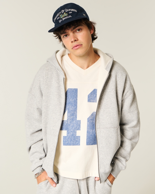 Утепленное худи флис Hollister